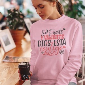 Sé fuerte y valiente, Dios está contigo - Diseño cristiano - Para imprimir camisetas, tazas, stickers, carteles, remeras, sudaderas - PNG, JPG, SVG, AI, CDR, E (6)